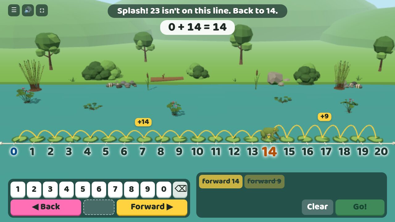 An order that goes past 20 sends the frog into the water